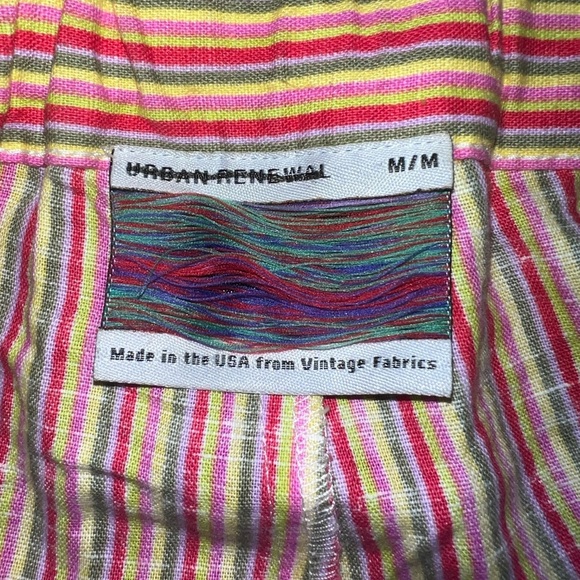 Urban Outfitters Urban Renewal Remnants Striped Multicolor Linen High-Rise Short - Picture 6 of 7